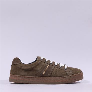 Base London Hopper Gumsole Trainer - Moss Suede